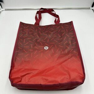 Lululemon Reusable Shopping Gift Bag Yoga Tote Logo Large Red 16" x 14" x 6"